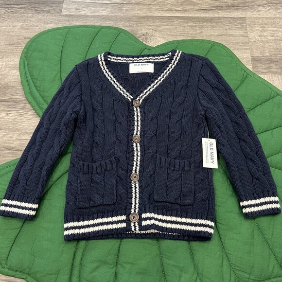 Old Navy 2T Chunky Navy Cardigan - Picture 1 of 5